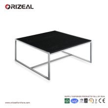 Orizeal Large Square Black Glass Coffee Table (OZ-OTB010)